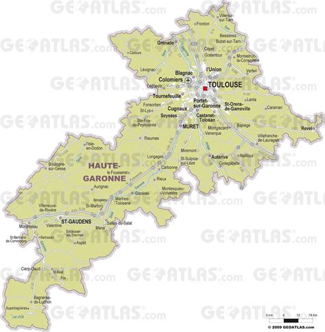 Carte de la Haute-Garonne indiquant les principaux lieux d'événements équestres