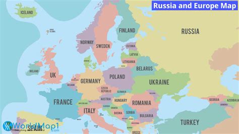 Carte de l'Europe avec la Belgique et la Russie mises en évidence