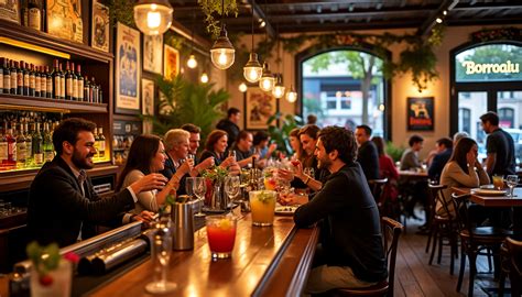 Ambiance conviviale dans un bar