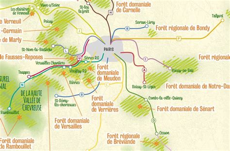 carte des forêts d'Île-de-France propices à la randonnée équestre