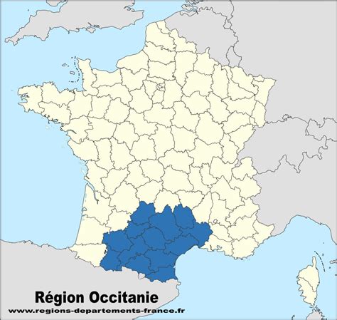 Carte de France avec la région Occitanie mise en évidence