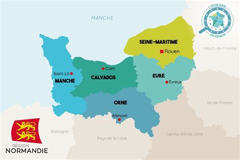 Carte de la région Normandie avec Charleval et la forêt de Lyons indiqués