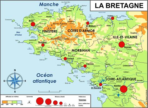 Carte de la Bretagne avec Dol-de-Bretagne mise en évidence