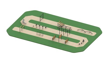 Poneys dans un manège avec des parcours d'obstacles