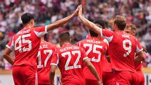 Joueurs du Bayern Munich célébrant un but