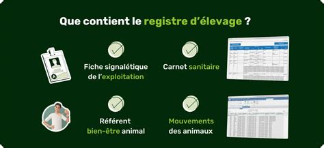 Exemple de page d'un registre d'élevage équin avec des entrées pour la santé et les soins