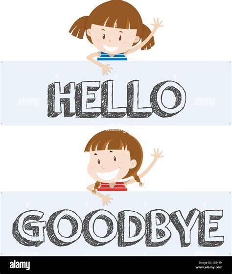 Illustrations de kanjis pour bonjour et au revoir