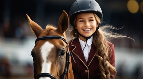 une jeune cavalière montant à cheval