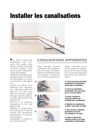 Exemple de canalisations apparentes fixées par des colliers