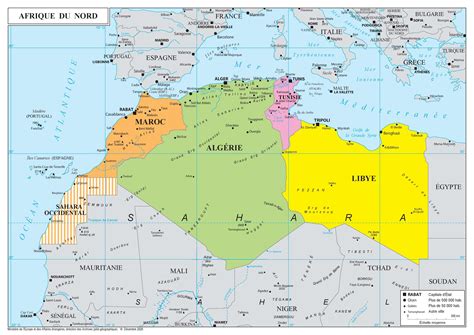Carte représentant le Maghreb