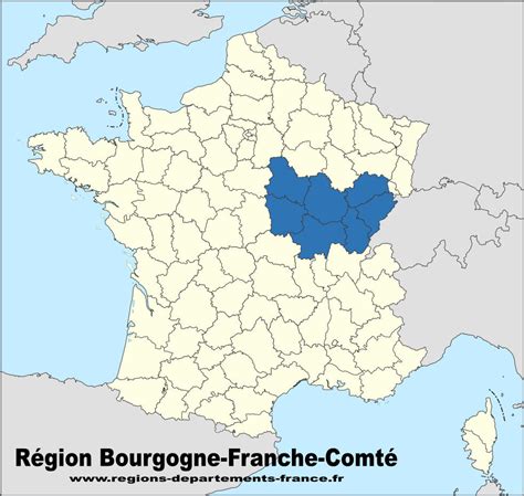Carte de la région Bourgogne-Franche-Comté mettant en évidence la Puisaye-Forterre