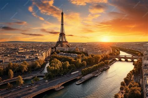 Vue panoramique de Paris de nuit avec la Tour Eiffel illuminée