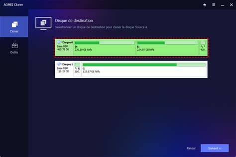 Interface d'un logiciel de conversion d'image disque