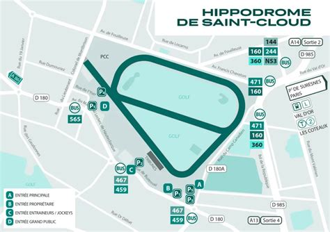 Carte de l'Île-de-France montrant la localisation de l'hippodrome de Saint-Cloud