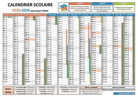 Calendrier avec des jours de congés marqués