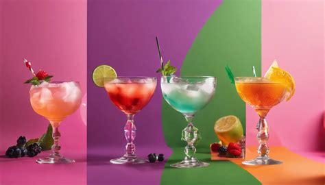 Sélection de cocktails colorés et de bières