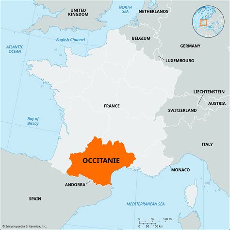 Carte de la région Occitanie, mettant en évidence Saint Hilaire d’Ozilhan