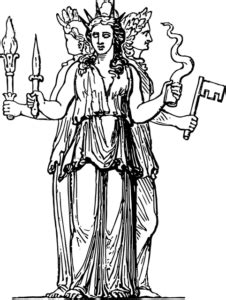 Représentation d'Hécate sous forme tricéphale