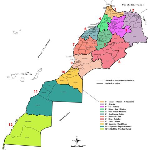 Carte du Maroc mettant en évidence les régions de culture du palmier nain