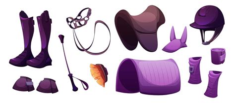 Vue d'ensemble d'une collection d'équipements équestres TdeT