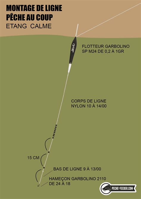 Schéma d'un montage de pêche en profondeur avec bas de ligne en fluorocarbone