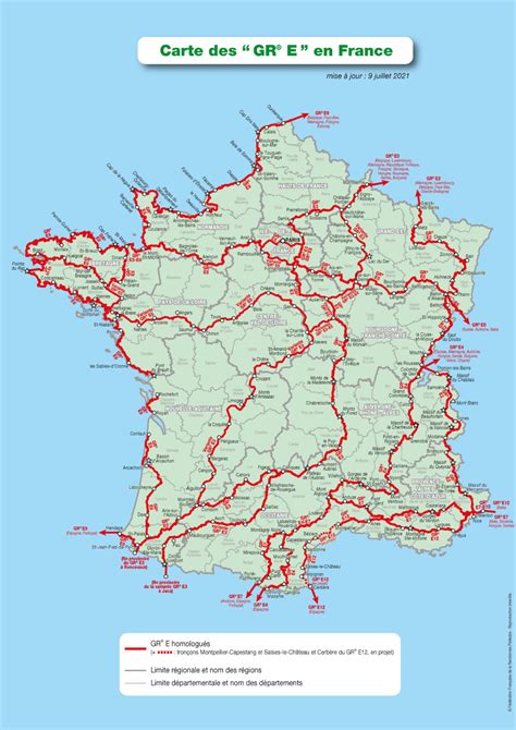 Carte touristique des sentiers équestres en France