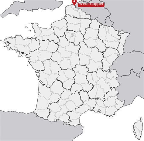 Carte de la région montrant la localisation de West-Cappel