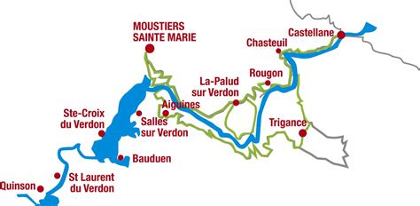 Carte de la région du Verdon avec indication de La Salle