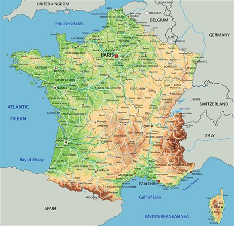 Carte de France avec la ville de Saint-Lô mise en évidence