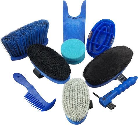 Collection d'outils de pansage pour chevaux