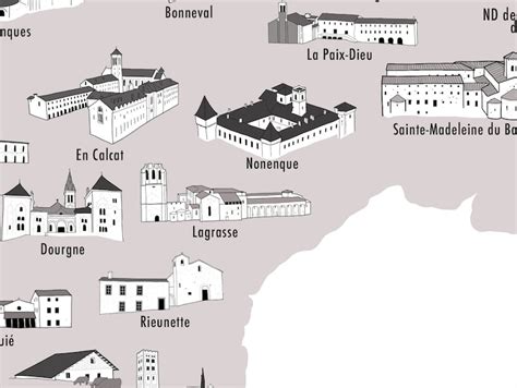 Une carte de l'abbaye avec des points d'intérêt marqués