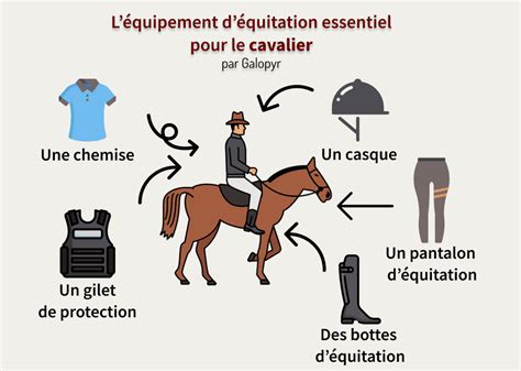 Infographie sur l'équipement du cavalier de CSO
