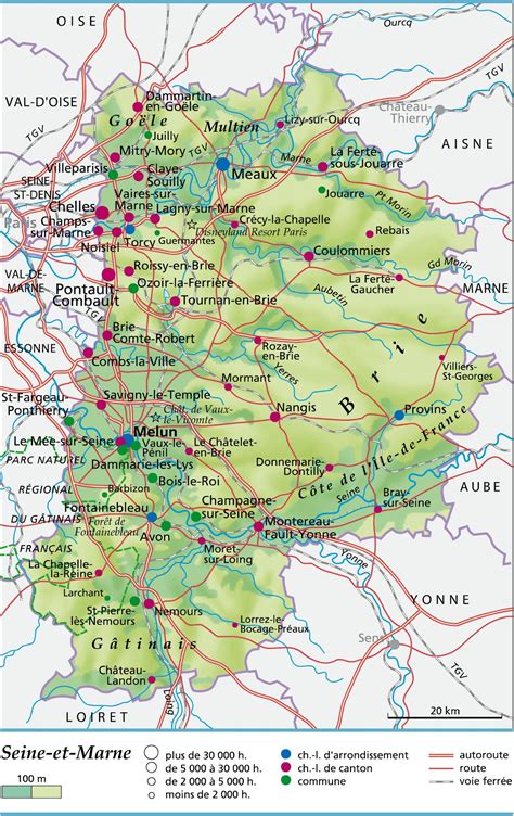 Carte de la Seine-et-Marne avec les sites des 3 châteaux