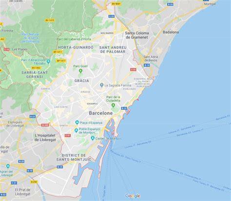 carte de Barcelone avec un itinéraire