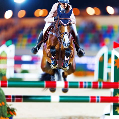 Cheval en plein saut sur un obstacle de CSO
