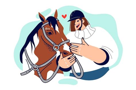 Cavalière caressant son cheval après une épreuve