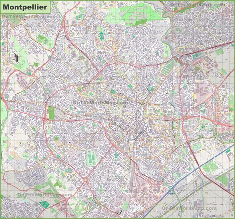 Carte de la ville de Montpellier
