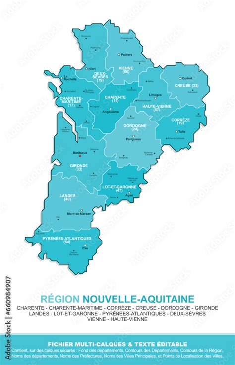 Carte de la région Nouvelle-Aquitaine avec Marigny-Brizay mise en évidence