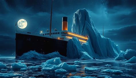 Illustration de la collision du Titanic avec l'iceberg