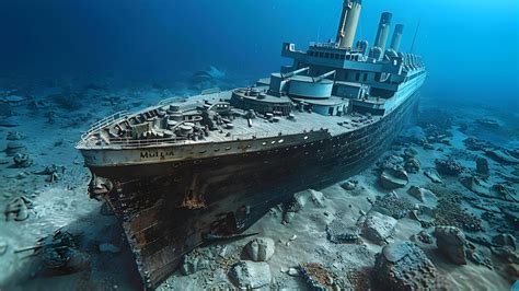 Épave du Titanic au fond de l'océan