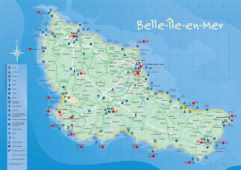 Carte de Belle-Île-en-Mer et de ses environs