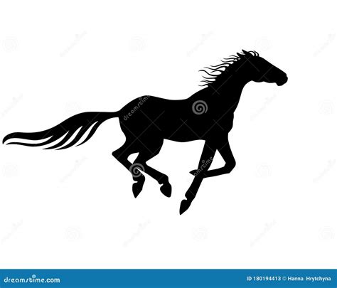 Silhouette de cheval galopant