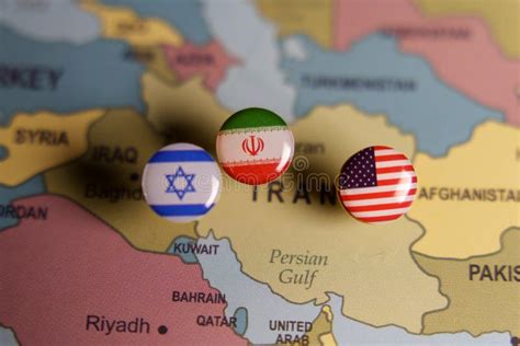 Carte du Moyen-Orient montrant l'Iran et les États-Unis