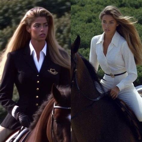 Veronica Di Angelo regardant avec dédain, son cheval à proximité