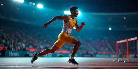 Athlète franchissant une haie en athlétisme