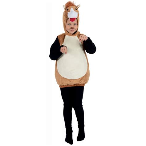 Détail d'une tunique de déguisement de poney avec capuche tête de cheval