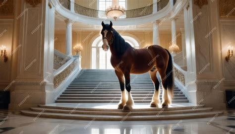 Illustration d'un cheval noir majestueux construisant une église