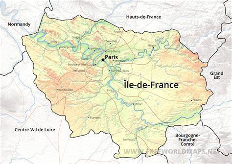 Carte de France mettant en évidence l'Île-de-France avec un symbole équestre