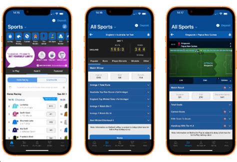 Capture d'écran d'une application de paris sportifs mobile
