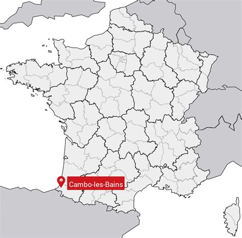 Carte de la localisation de Cambo-les-Bains dans les Pyrénées Atlantiques
